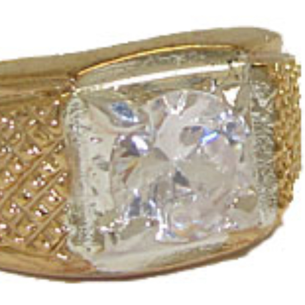 Men's High Quality Cubic Zirconia Ring 18kt yellow gold 7 10 12 quality ring NWT